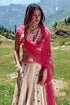 Off White Border Print Lehenga Set